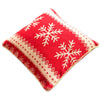 Set of 2 White Snowflakes on Red Christmas Throw Cushion Pillow Covers ,dimensions in inches: 9.3 x 17 x 17