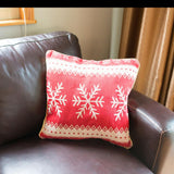 BestPysanky online gift shop sells Christmas pillow covers 18x18 20x20 22x22 inch red plaid embroidered rustic old style Santa inexpensive cheap couch walmart target amazon sofa Santa Claus Decorative Accent Cushion Throw Pillow Cover