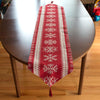 Snowflakes on Red Pattern Christmas Tablecloth Holiday Runner 76.5 Inches