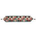 Reindeer Square Patterns Christmas Tablecloth Holiday Runner 75 Inches in Red color Rectangular