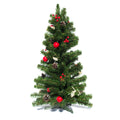 Ukrainian Tabletop Christmas Tree w. Straw Bows, Apples & Pine Cones 27.5 Inches in Green color Triangle