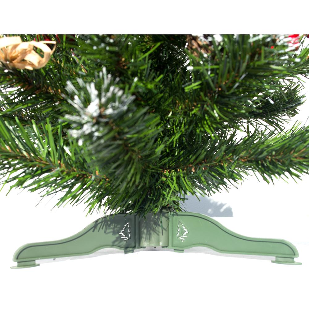 Ukrainian Tabletop Christmas Tree with Straw Bows, Apples & Pine Cones 20 Inches
