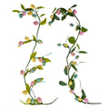 Set of 2 Easter Egg and Leaf Garland With Pastel Speckled Eggs Spring Hanging Decor 6.6 Inches Tall in Multi color