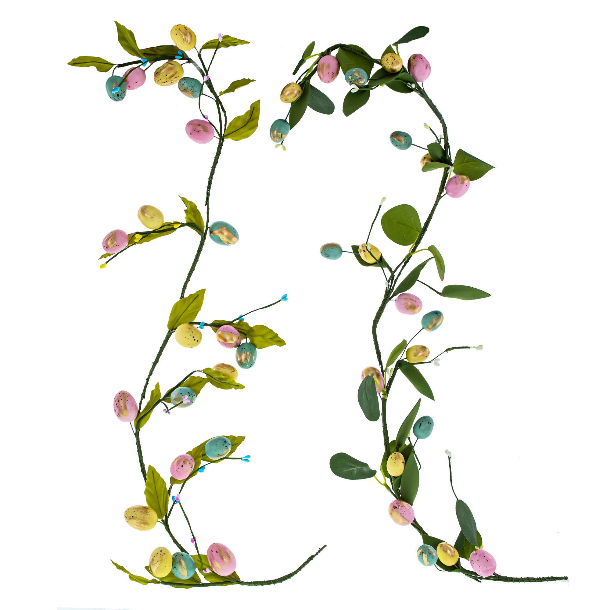 Set of 2 Easter Egg with Leaves Garlands in Multi color