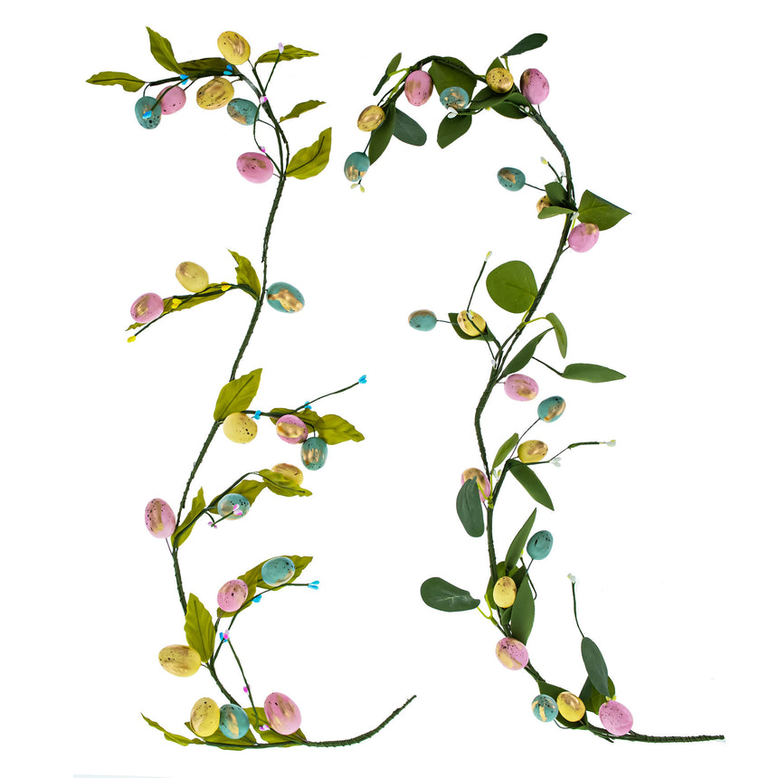Set of 2 Easter Egg with Leaves Garlands in Multi color