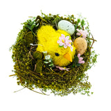 Nestled Chick Amidst Colorful Treasures , dimensions in inches: 4.5 x 4.4 x 3.3