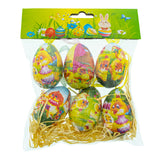 Set of 6 Chicks Vintage Style Hanging Easter Egg Ornaments , dimensions in inches:  x  x
