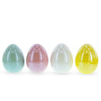 Set of 4 Multicolored Pearlized Ceramic Easter Eggs in Multi color, Oval shape