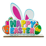 Styrofoam Happy Easter" Wooden Standalone Tabletop Cutout Decor in Multi color