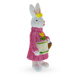 Bunny Cradling a Basket of Easter Delights Figurine , dimensions in inches: 5.8 x 2.8 x 1.9