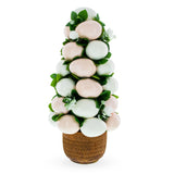 Resin Floral Easter Egg-Adorned Decorative Vase in Multi color