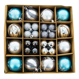 Vibrant Set of 44-Piece Multicolored Ball Christmas Ornaments in Multi color, Round shape