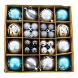 Vibrant Set of 44-Piece Multicolored Ball Christmas Ornaments in Multi color Round