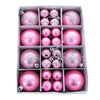 Elegant Set of 40-Piece Pink Ball Christmas Ornaments in Pink color, Round shape