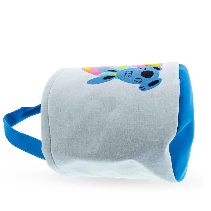 Set of 2 Easter Bunny Tote Bags – Soft Fabric Egg Hunt Baskets for Kids 9.5 Inches Tall , dimensions in inches: 12 x 9.5 x 7.7