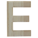 Unfinished Wooden Arial Font Letter E (6.25 Inches) in Beige color,  shape