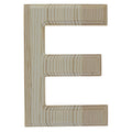 Unfinished Wooden Arial Font Letter E (6.25 Inches) in Beige color