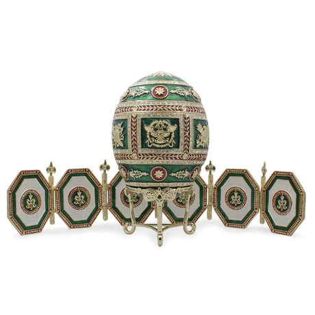 1912 Napoleonic Royal Imperial Easter Egg in Green color, Oval shape