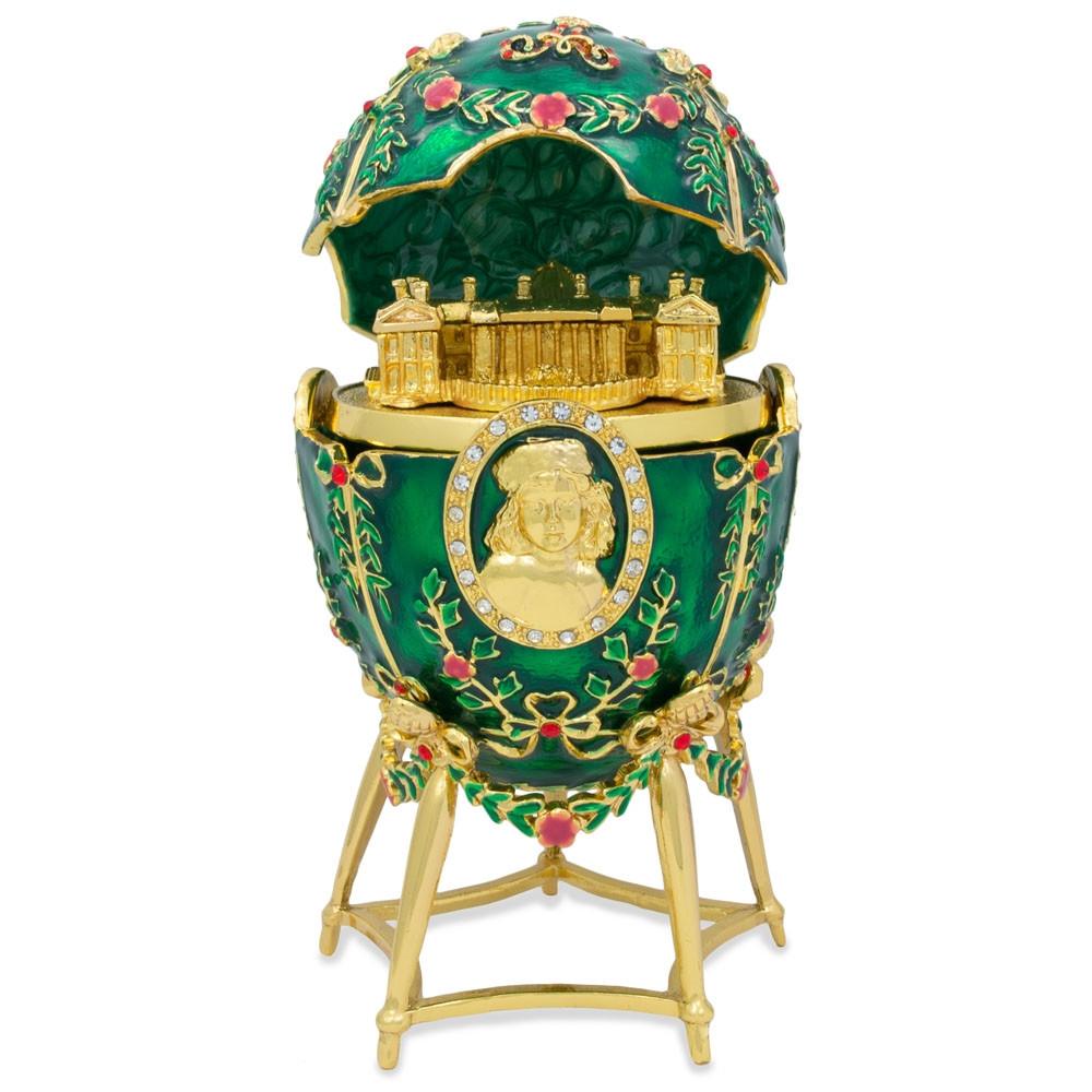 1908 Alexander Palace Royal Imperial Easter Egg in Green color Oval