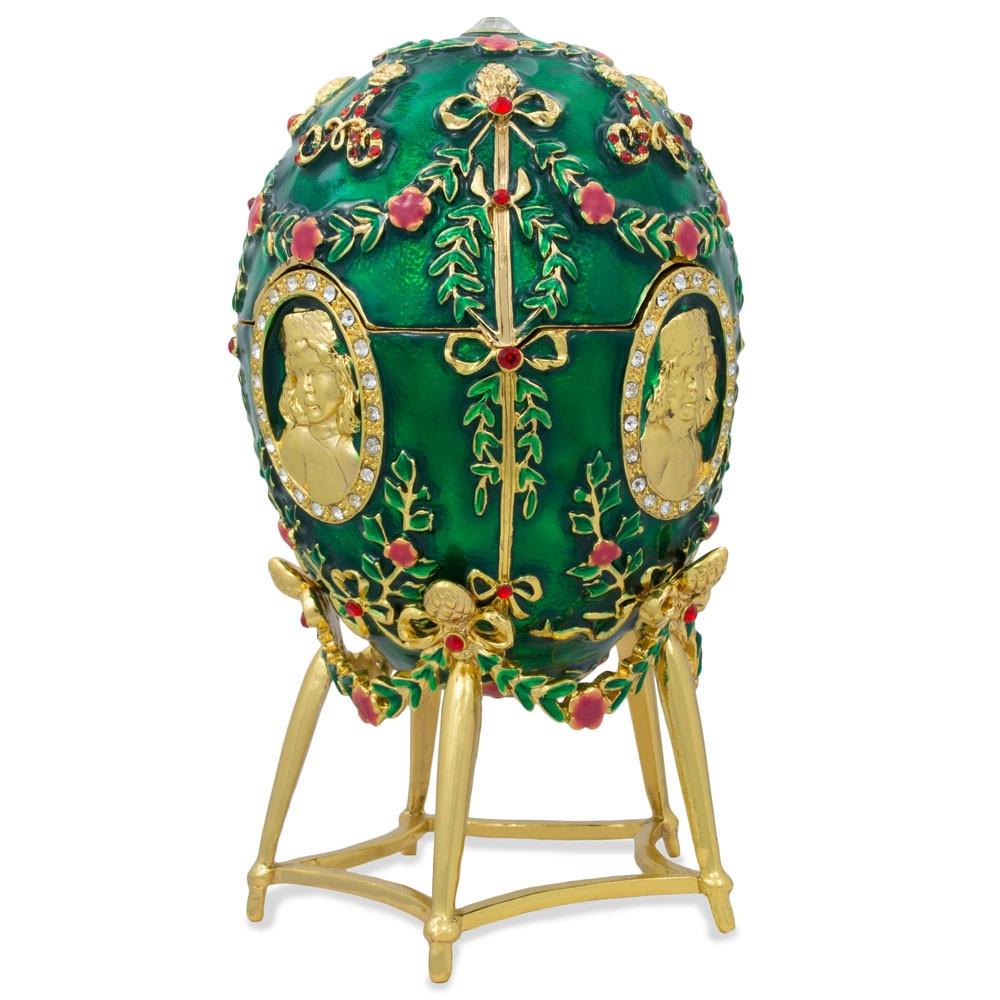 1908 Alexander Palace Royal Imperial Easter Egg , dimensions in inches: 6 x 8.62 x 5.05