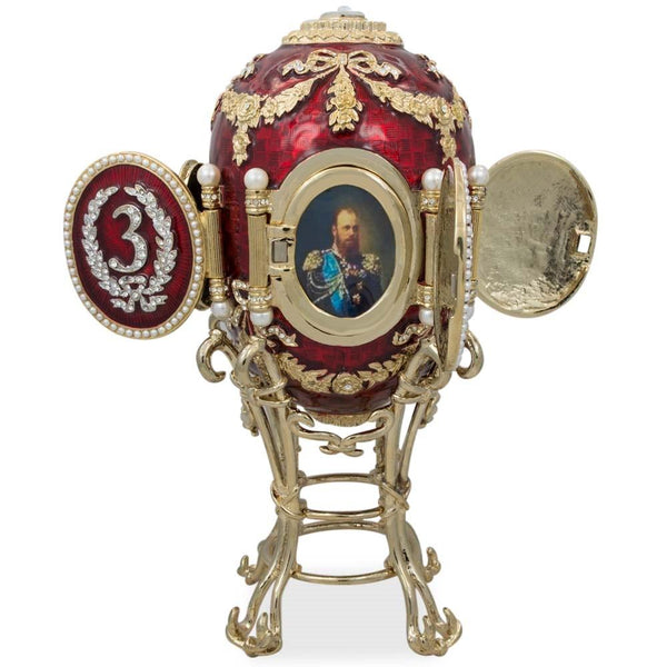 1893 Caucasus Royal Egg in Red color, Oval shape