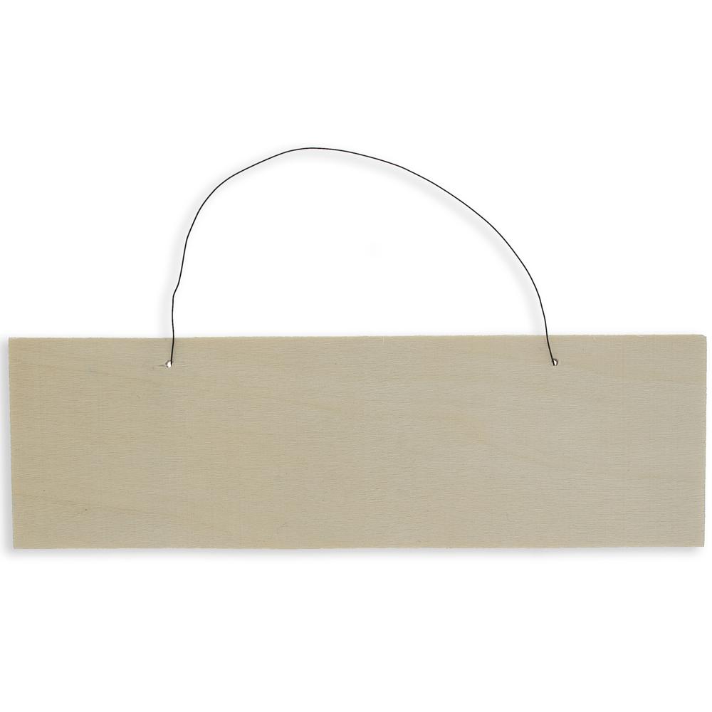 Unfinished Wooden Rectangle Hanging Sign Cutout DIY Craft 8 Inches in Beige color, Rectangular shape