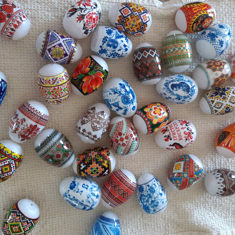 7 Baby Chicks, Bunnies & Spring Flowers Ukrainian Easter Egg Decorating Wraps Heat Shrink SleevesUkraine , dimensions in inches: 5.5 x 3.4 x 0.01