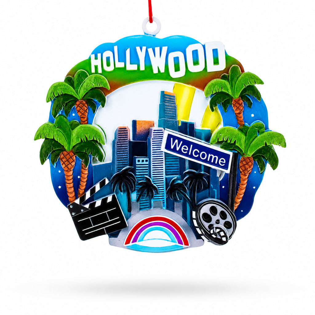LA California Resin Travel Souvenir Christmas Ornament in Multi color Figurine