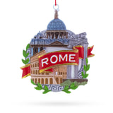 Rome Colosseum and St. Peter's Basilica, Italy Resin Christmas Ornament in Multi color
