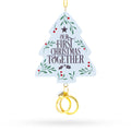 Our First Christmas Together Tree with Wedding Rings Resin Christmas Ornament in White color Figurine