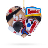 Bowler Bowling Ball with Pins Resin Christmas Ornament in Multi color