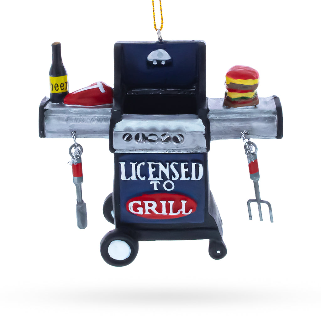 Licensed to Grill BBQ with Food Resin Christmas Ornament in Multi color Figurine