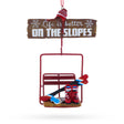 Life is Better on the Slopes Ski Lift with Skis Resin Christmas Ornament in Multi color