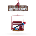 Life is Better on the Slopes Ski Lift with Skis Resin Christmas Ornament in Multi color Figurine