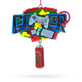 Next Level Gamer with Energy Drink Resin Christmas Ornament in Multi color