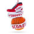 Basketball Shoe Shoot Score Sports Resin Christmas Ornament in Orange color Figurine