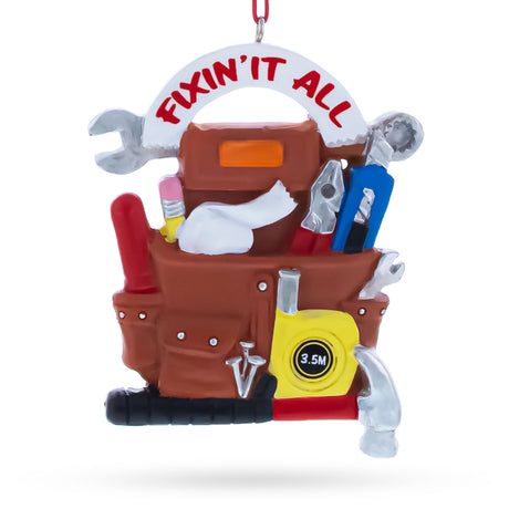 Fixin’ It All Tool Bag Handyman Resin Christmas Ornament in Multi color Figurine