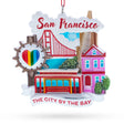 Golden Gate Bridge Cable Car San Francisco Resin Christmas Ornament in Multi color Figurine