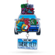 Are We There Yet Family Vacation Road Trip Resin Christmas Ornament in Blue color Figurine