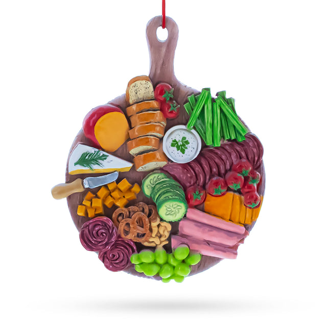Gourmet Charcuterie Platter Resin Christmas Ornament in Multi color Figurine
