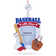 Baseball All Star Sports Photo Frame Resin Christmas Ornament in White color Figurine