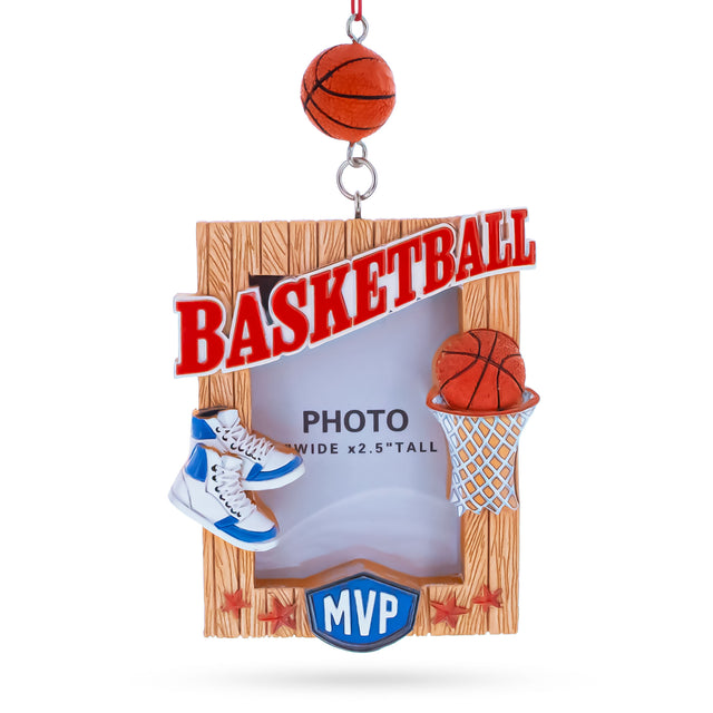 Basketball All Star Memory Photo Frame Resin Christmas Ornament in Multi color Figurine