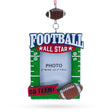 Football All Star Photo Frame Resin Christmas Ornament in Green color Rectangular