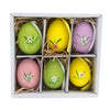 Juego de 6 adornos de huevos de Pascua de conejito, pollito y ganso de cáscara de huevo real