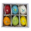 Set of 6 Real Easter Egg Ornaments with Bunnies Decorations