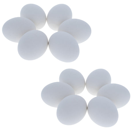Set of 12 White Miniature Ceramic Bird Eggs 1.2 Inches in White color, Oval shape