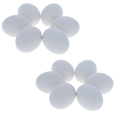 Set of 12 White Miniature Ceramic Bird Eggs 1.2 Inches in White color Oval