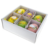Set of 6 Real Eggshell Bunny, Chick and Goose Easter Egg Ornaments ,dimensions in inches: 2.5 x 1.5 x 1.5