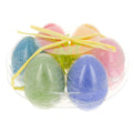 Set of 6 Multicolored Wax Easter Eggs in Multi color Oval