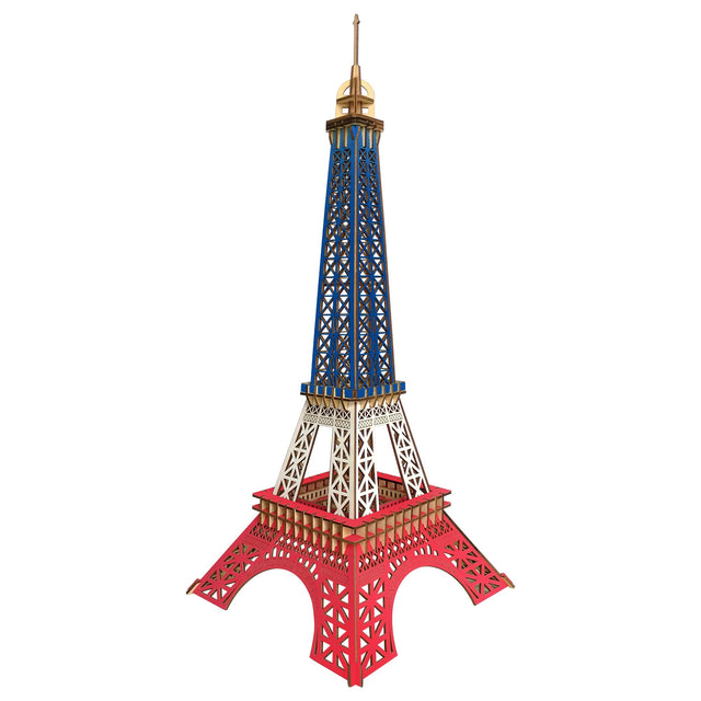 Paris Eiffel Tower Model Kit - Wooden Laser-Cut 3D Puzzle (94 Pcs) in Multi color
